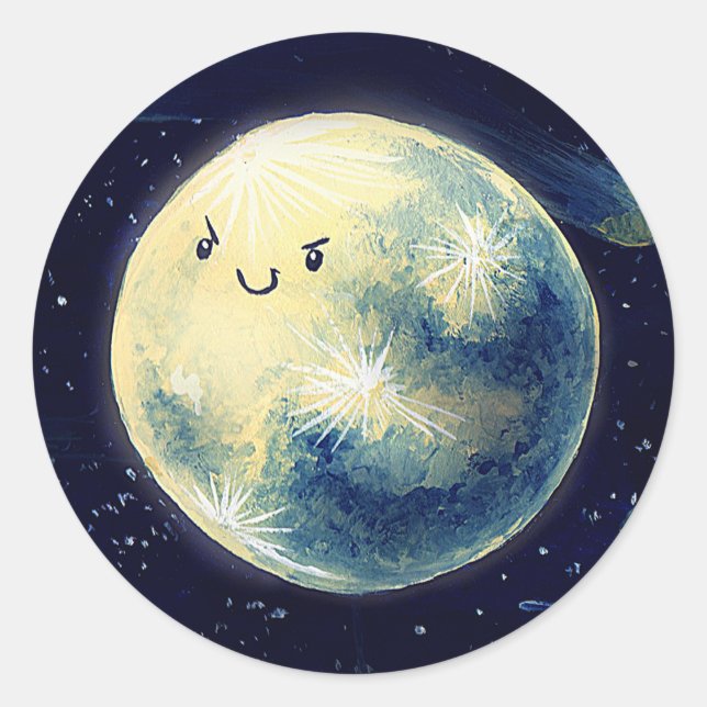 Supermond! Runder Aufkleber (Vorderseite)