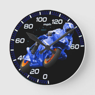 SuperMoto Geschenk Runde Wanduhr