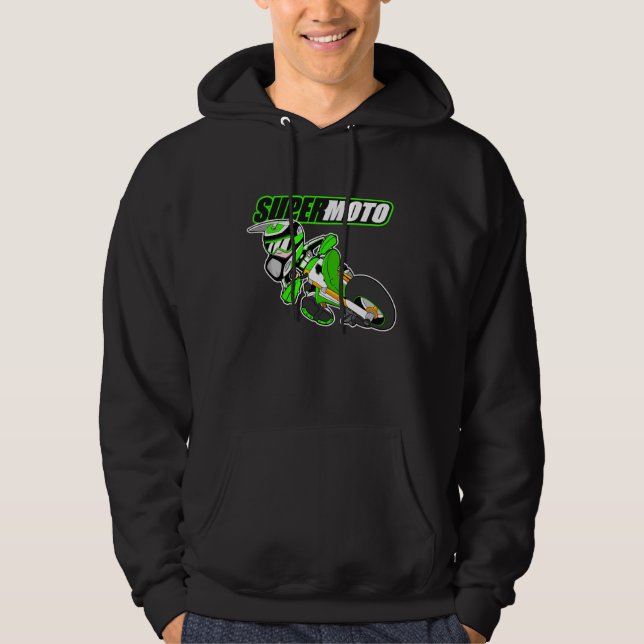 Supermoto Green Hoodie (Vorderseite)