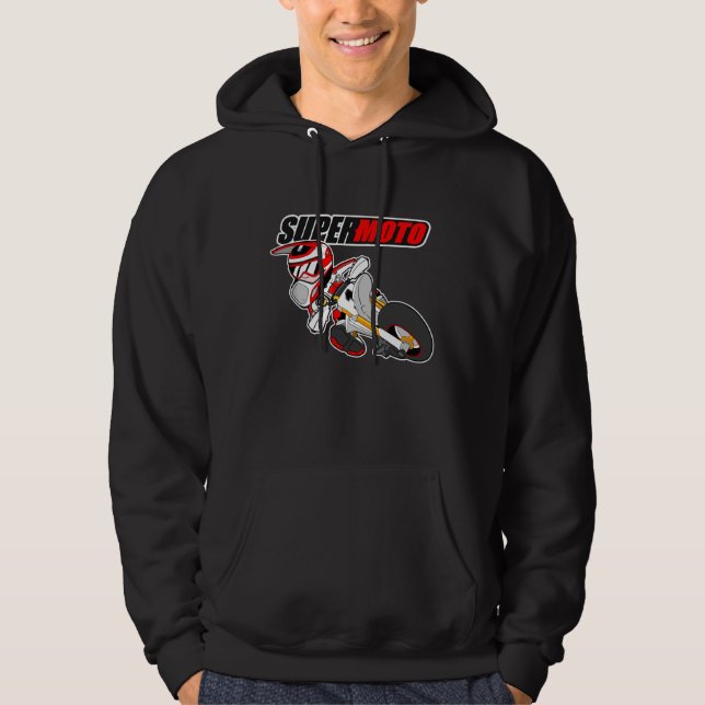 Supermoto White-Red Hoodie (Vorderseite)