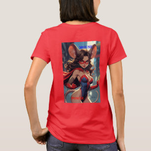 SuperMouse Femme T-shirt Mouse Power femmes rouge