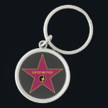 Supermutter - Hollywood-Mutter-Stern Schlüsselanhänger<br><div class="desc">Supermutter - Hollywood-Mutter-Stern ist ein großer Entwurf für Supermutter des Mutter-Tagetc. - Hollywood-Mutter-Stern ist auf verschiedenen Produkten verfügbar, damit Sie von wählen. Die Hintergrundfarbe ist editable.</div>