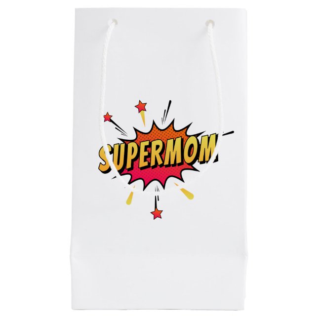 Supermutter Retro Comic Pop Art| Geschenktasche Kleine Geschenktüte (Vorderseite)