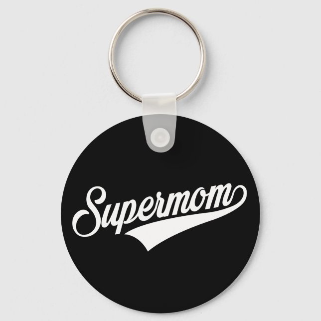 Supermutter (schwarz) - schlüsselanhänger (Vorderseite)