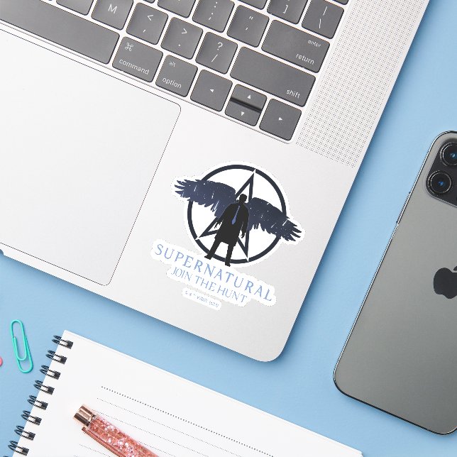 Supernatural Castiel Falling Stars Grafik Aufkleber (Laptop mit iPhone)