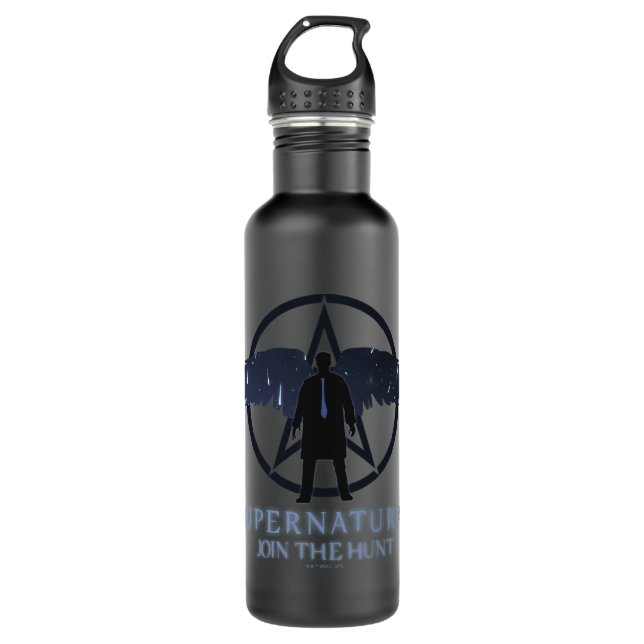 Supernatural Castiel Falling Stars Grafik Edelstahlflasche (Vorderseite)