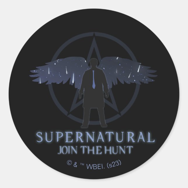 Supernatural Castiel Falling Stars Grafik Runder Aufkleber (Vorderseite)
