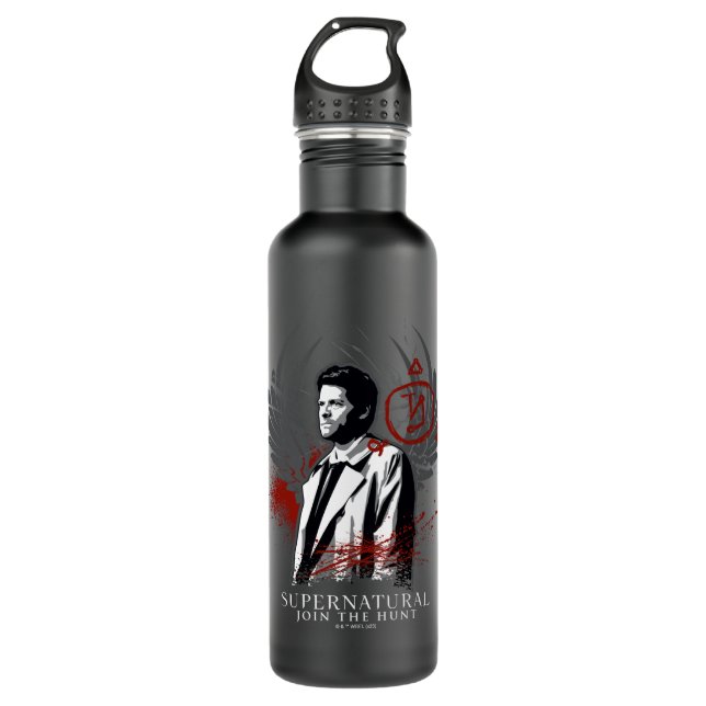 Supernatural Castiel Graffiti Graphic Edelstahlflasche (Vorderseite)