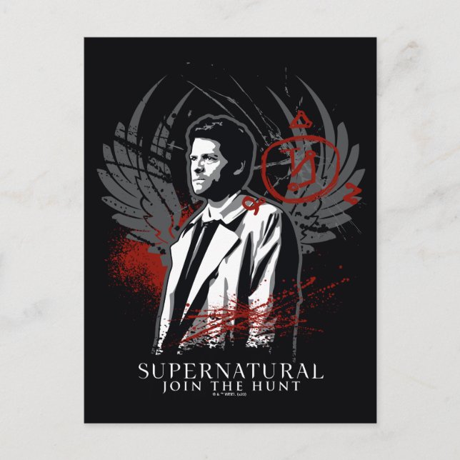 Supernatural Castiel Graffiti Graphic Postkarte (Vorderseite)