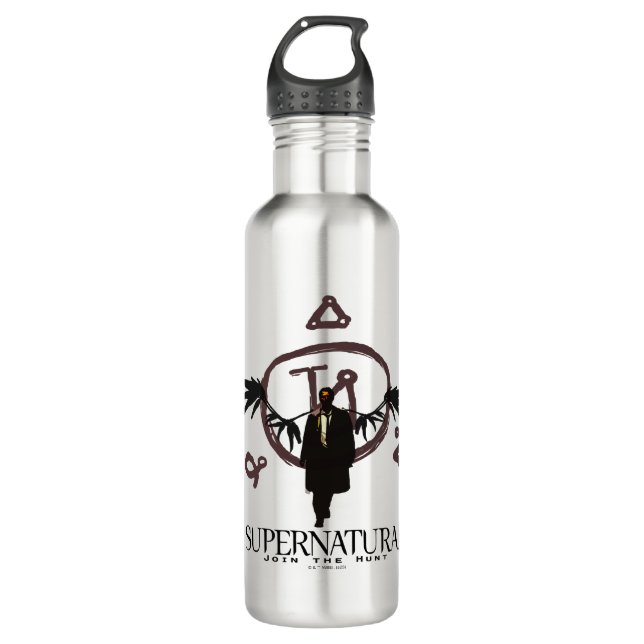 Supernatural Castiel Illustration Edelstahlflasche (Vorderseite)