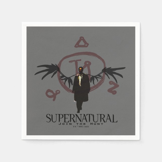 Supernatural Castiel Illustration Serviette (Vorderseite)