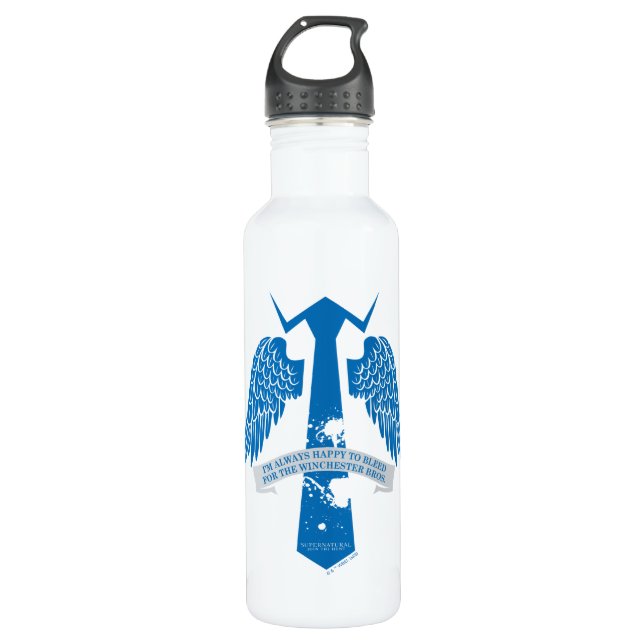 Supernatural Castiel Krawatte Zitat Grafisch Edelstahlflasche (Vorderseite)