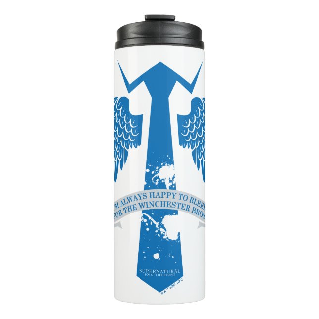 Supernatural Castiel Krawatte Zitat Grafisch Thermosbecher (Vorderseite)