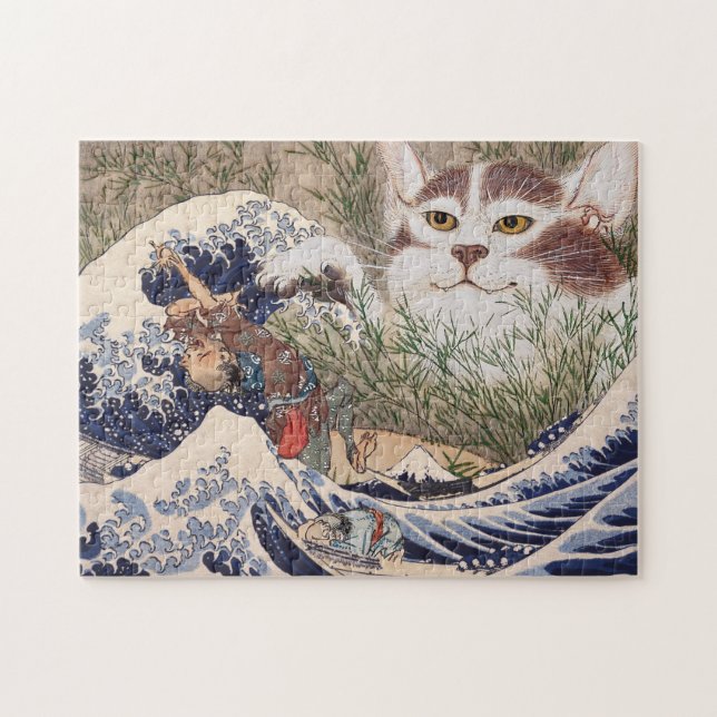 Supernatural Cat at the Great Wave (Horizontal)