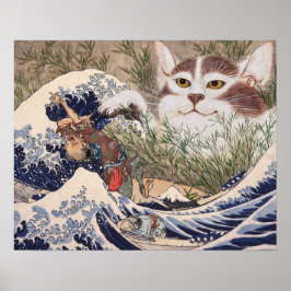 Supernatural Cat at the Great Wave Poster