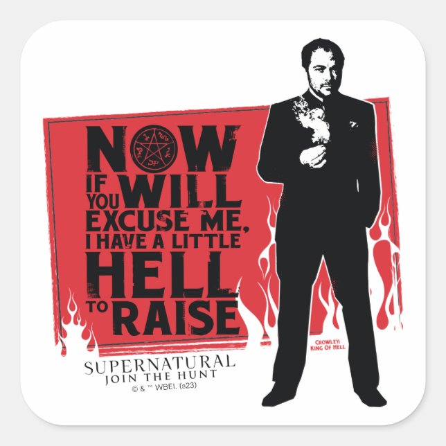 Supernatural Crowley Quote Graphic Quadratischer Aufkleber (Vorderseite)