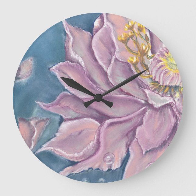 Supernatural Flower Große Wanduhr (Vorderseite)