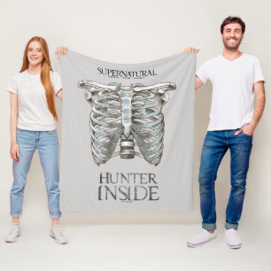 Supernatural "Hunter Inside" Ribcage Graphic Fleecedecke