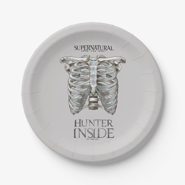Supernatural "Hunter Inside" Ribcage Graphic Pappteller (Vorderseite)