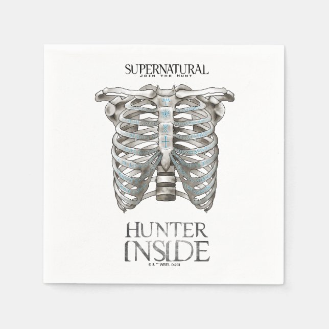 Supernatural "Hunter Inside" Ribcage Graphic Serviette (Vorderseite)