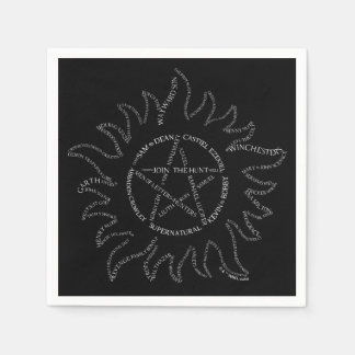 Supernatural Typografie Pentagramm Serviette