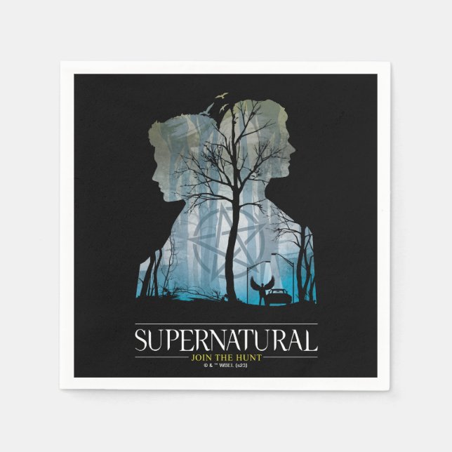 Supernatural Winchester Bros Forest Graphic Serviette (Vorderseite)