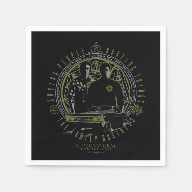 Supernatural Winchester Brothers Family Business Serviette (Vorderseite)