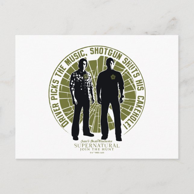 Supernatural Winchester Brothers "Shotgun" Postkarte (Vorderseite)