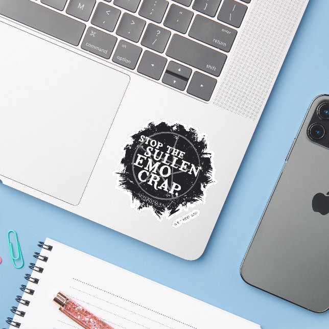 Supernatürliches "Emo"-Zitat Aufkleber (Laptop mit iPhone)