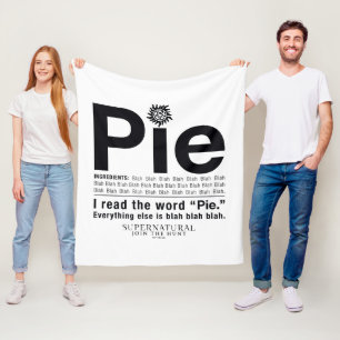 Supernatürliches "Pie"-Zitat Fleecedecke