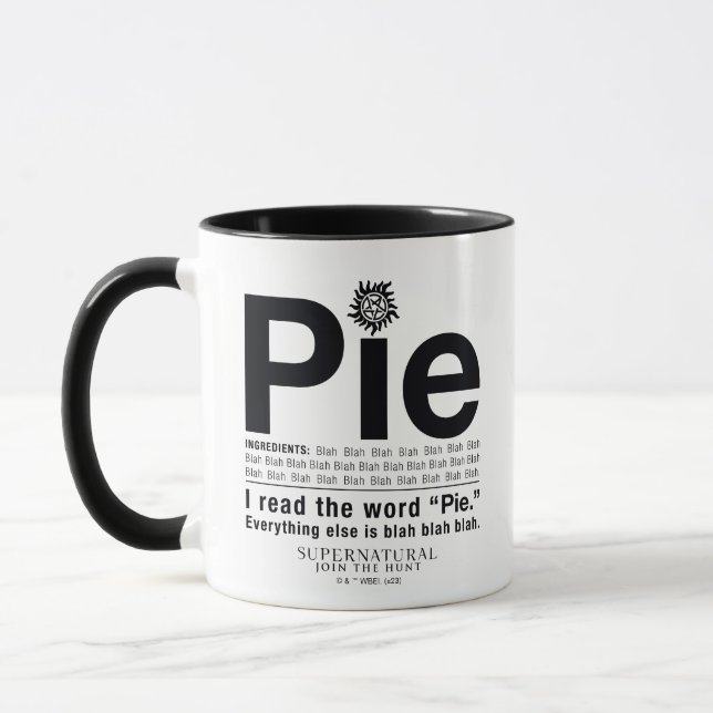 Supernatürliches "Pie"-Zitat Tasse (Links)
