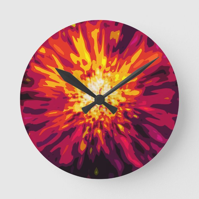 Supernova Blast Runde Wanduhr (Vorderseite)