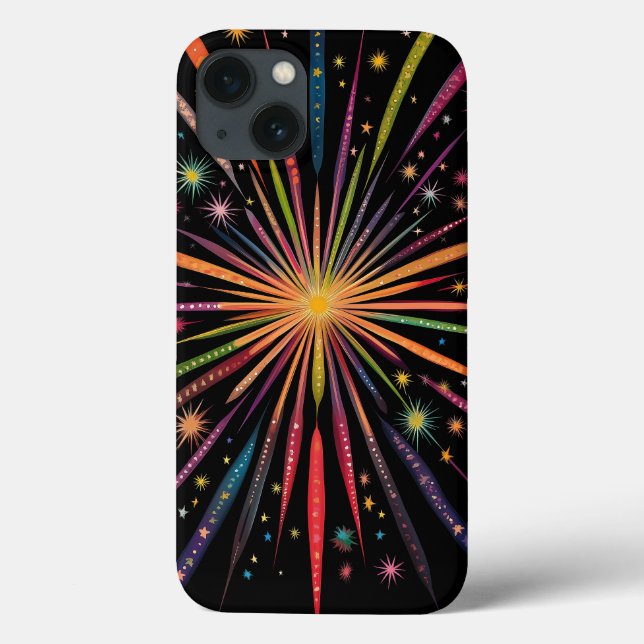 Supernova - Regenbogenstars Galaxy Black Retro Boh Case-Mate iPhone Hülle (Rückseite)