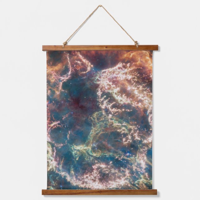 Supernova Remnant Cassiopeia A. Wandteppich Mit Holzrahmen (Vorderseite)