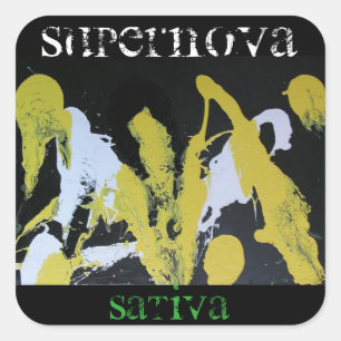 SUPERNOVA SATIVA QUADRATISCHER AUFKLEBER