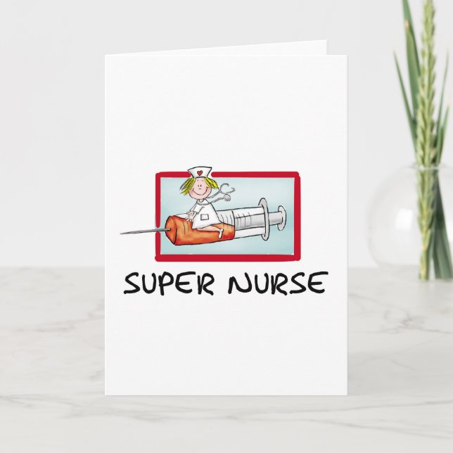 supernurse - humorvolle Cartoon-Krankenschwester Karte (Vorderseite)