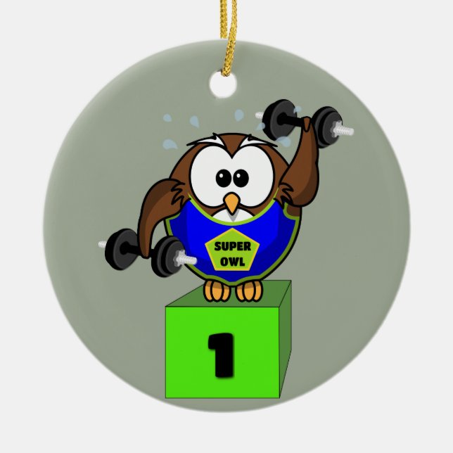 SuperOwl Keramik Ornament (Vorne)