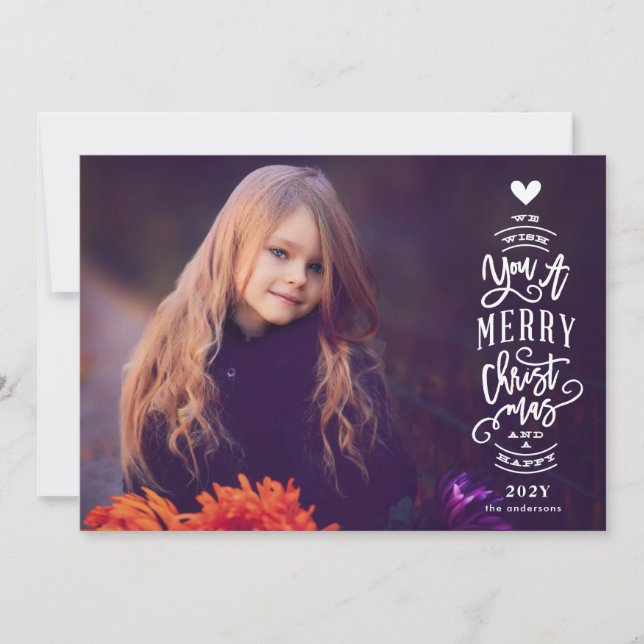 Superposer Joyeux Noël Bonne Année Carte photo (Devant)