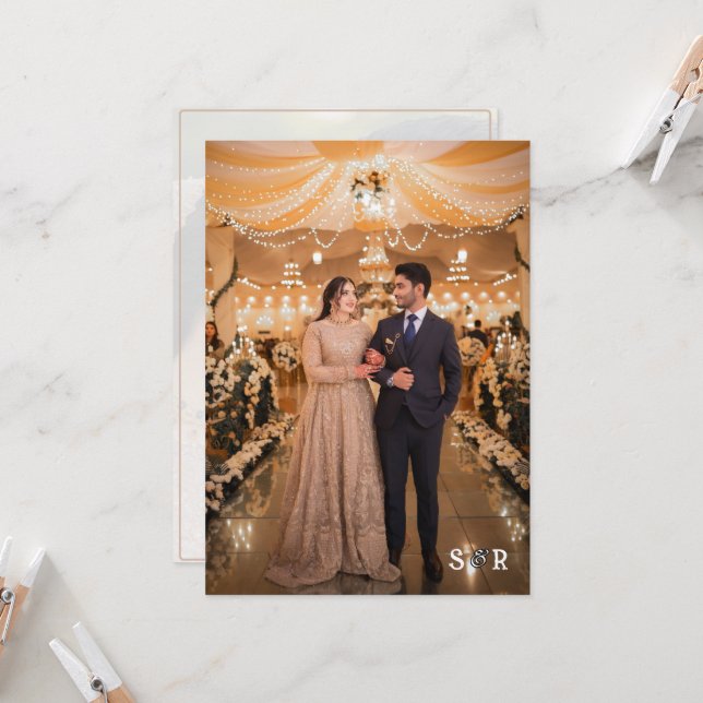 Superposer la suite de faire-part de mariage photo (Devant/Arrière en situation)