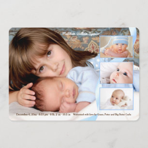 Superposer le Faire-part de naissance de garçon à