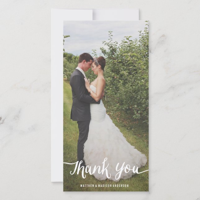 Superposition par lettres | Carte photo mariage Me (Devant)