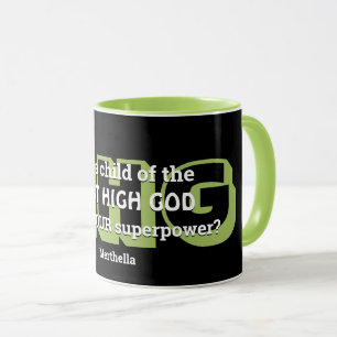 Superpower AM HÖCHSTEN GOT Personalisiert Black Gr Tasse