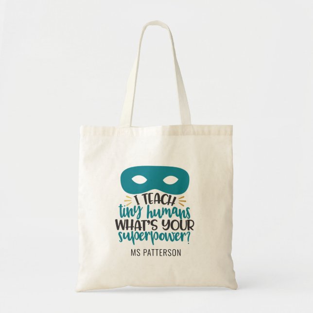 Superpower Fun Teachers Personalisierte Tote Tasch Tragetasche (Vorne)