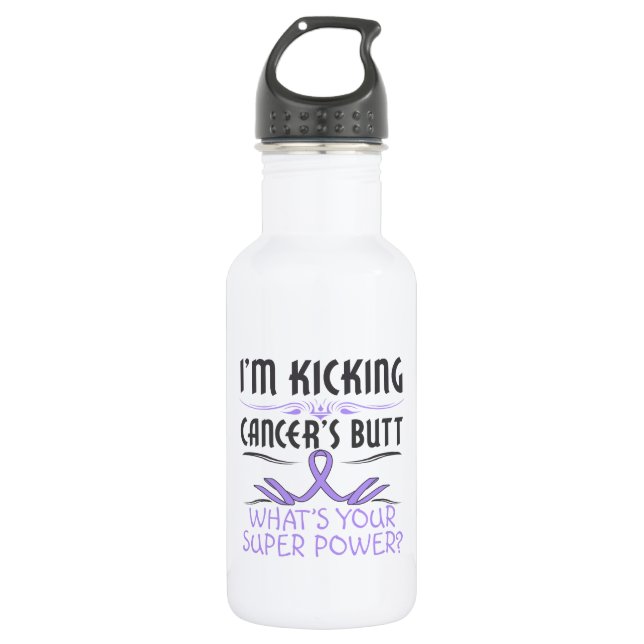 SuperPower General-Cancer Kicking Cancer Butt Trinkflasche (Vorderseite)