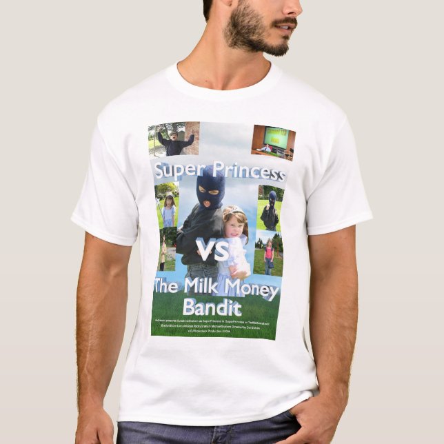 Superprinzessin gegen den Milch-Geld-Bandit-T - T-Shirt (Vorderseite)