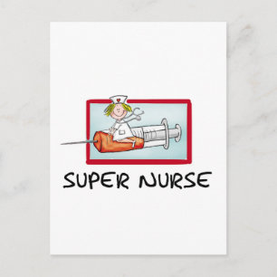 Superschwester - Humorvolle Cartoon Krankenschwest Postkarte