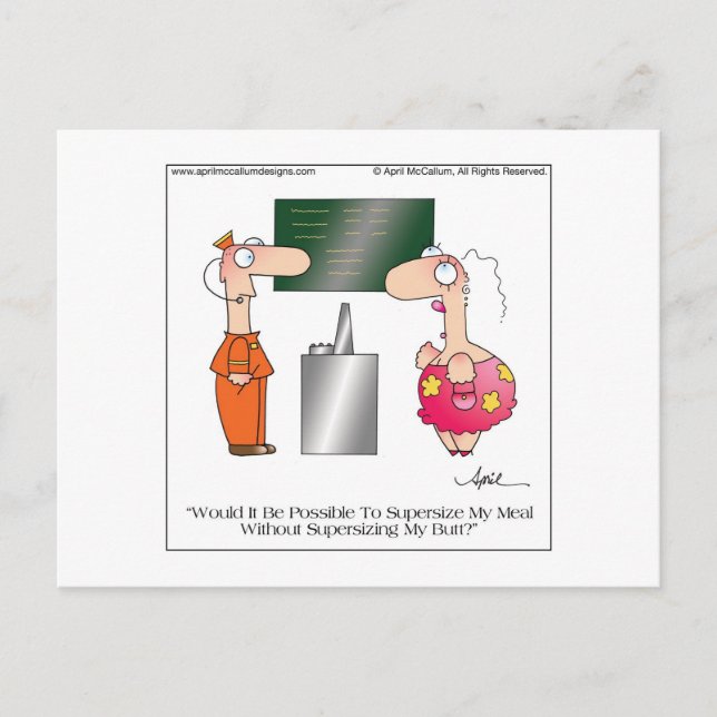 SUPERSIZE ME Postcard bis April McCallum Postkarte (Vorderseite)