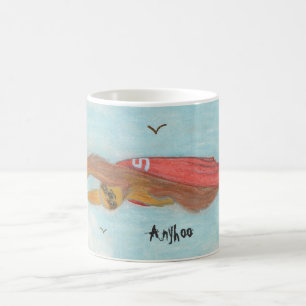 Superslothflug mit der Unterschrift "Anyhoo" Kaffeetasse