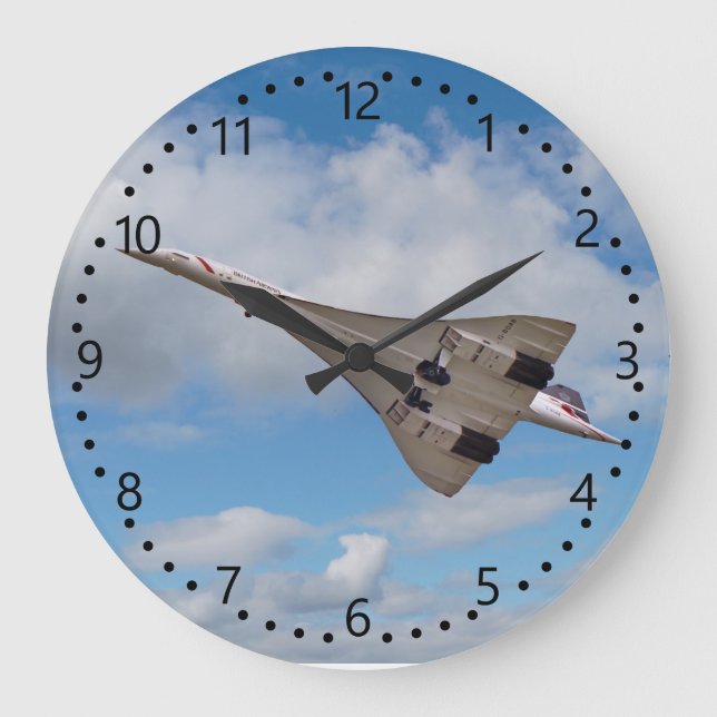 Supersonic Concorde G-BOAB-4 Große Wanduhr (Vorderseite)
