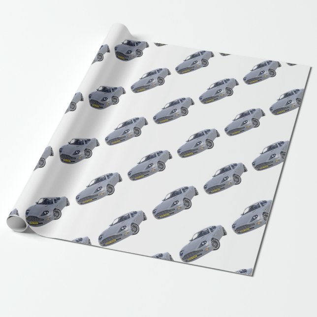 Superspions-Auto im Silber Geschenkpapier (Ungerollt)